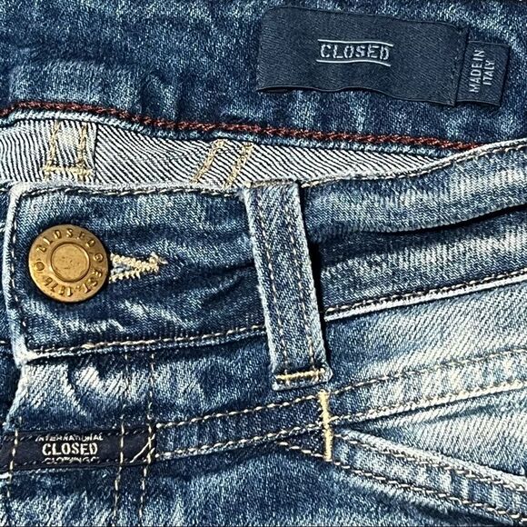 Closed Starlet Skinny Straight Low Rise Ankle Blue Wash Made in Italy Jeans 24 - Picture 4 of 9